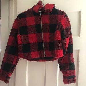 Plaid Sherpa Coat
